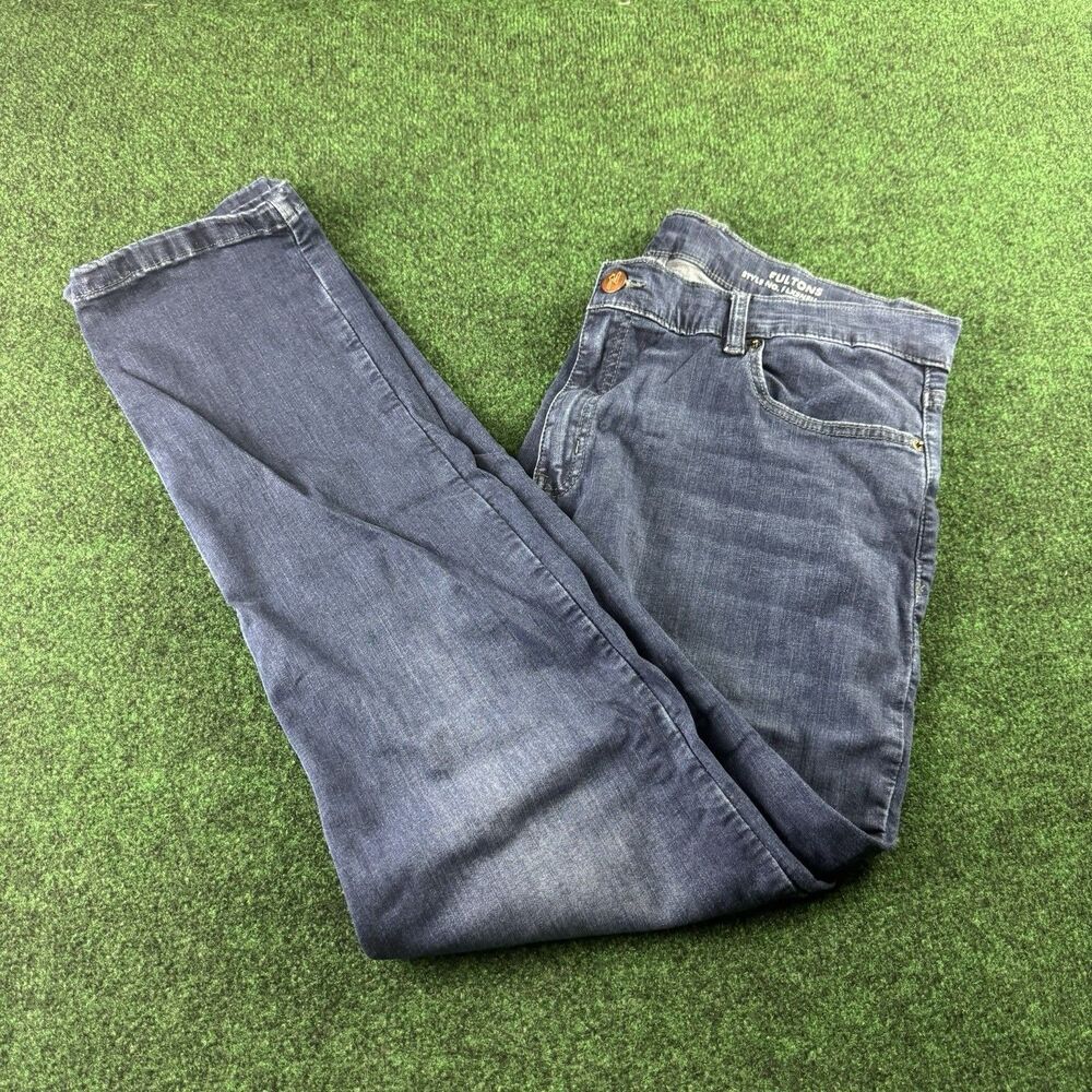Mugsy Jeans Fultons Mens 40x32 Blue Stretch Classic Straight Comfort Soft Casual